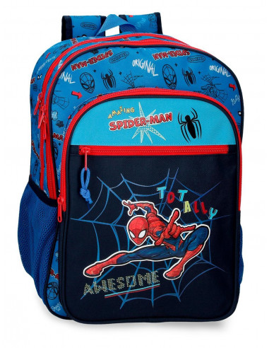 MOCHILA ADAP. 42CM 2C. SPIDERMAN TOTALLY AWESOME